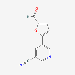 molecular formula C11H6N2O2 B3273036 5-(5-Formylfuran-2-yl)nicotinonitrile CAS No. 577975-32-7