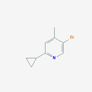 molecular formula C9H10BrN B3273083 5-Bromo-2-cyclopropyl-4-methylpyridine CAS No. 579475-81-3