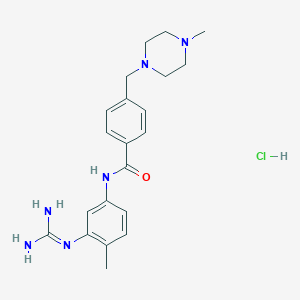 molecular formula C21H29ClN6O B3273142 N-[3-(diaminomethylideneamino)-4-methylphenyl]-4-[(4-methylpiperazin-1-yl)methyl]benzamide;hydrochloride CAS No. 581076-67-7