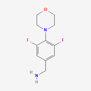 molecular formula C11H14F2N2O B3273204 [3,5-Difluoro-4-(morpholin-4-yl)phenyl]methanamine CAS No. 581813-07-2
