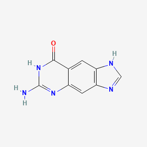 molecular formula C9H7N5O B3274041 6-Amino-3H-imidazo[4,5-g]quinazolin-8(7H)-one CAS No. 60064-29-1