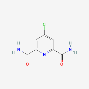 molecular formula C7H6ClN3O2 B3274315 2,6-Pyridinedicarboxamide, 4-chloro- CAS No. 60494-50-0