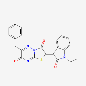 (Z)-6-benzyl-2-(1-ethyl-2-oxoindolin-3-ylidene)-2H-thiazolo[3,2-b][1,2,4]triazine-3,7-dione
