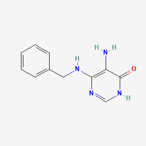 molecular formula C11H12N4O B3274886 5-Amino-6-(benzylamino)pyrimidin-4(3H)-one CAS No. 61667-17-2