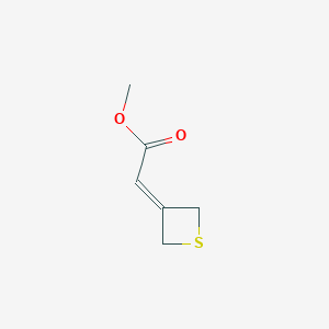 molecular formula C6H8O2S B3275026 Methyl 2-(thietan-3-ylidene)acetate CAS No. 61890-04-8