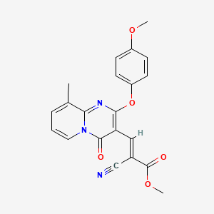 molecular formula C21H17N3O5 B3275079 methyl (2E)-2-cyano-3-[2-(4-methoxyphenoxy)-9-methyl-4-oxo-4H-pyrido[1,2-a]pyrimidin-3-yl]prop-2-enoate CAS No. 620111-97-9