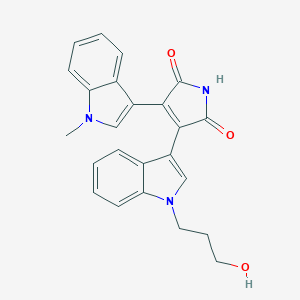 molecular formula C24H21N3O3 B032751 3-[1-(3-Hydroxypropyl)-1H-indol-3-yl]-4-(1-methyl-1H-indol-3-yl)-1H-pyrrole-2,5-dione CAS No. 125313-60-2