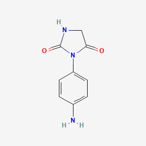 molecular formula C9H9N3O2 B3275438 3-(4-Aminophenyl)imidazolidine-2,4-dione CAS No. 625094-32-8