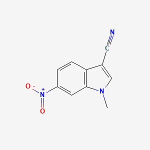 molecular formula C10H7N3O2 B3275444 1-methyl-6-nitro-1H-indole-3-carbonitrile CAS No. 625115-89-1