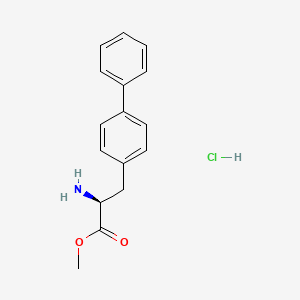 molecular formula C16H18ClNO2 B3275815 METHYL-2-(S)-BIPHENYL-2-AMINOPROPIONATE CAS No. 63024-30-6