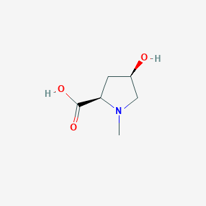 molecular formula C6H11NO3 B3275982 D-Proline, 4-hydroxy-1-methyl-, cis- CAS No. 63269-53-4