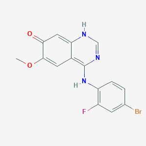molecular formula C15H11BrFN3O2 B032760 4-((4-Bromo-2-fluorophenyl)amino)-6-methoxyquinazolin-7-ol CAS No. 196603-96-0