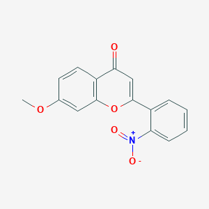 4H-1-Benzopyran-4-one, 7-methoxy-2-(2-nitrophenyl)-