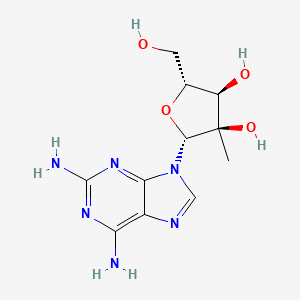 molecular formula C11H16N6O4 B3276365 2,6-Diamino-9-(2-c-methyl-beta-d-ribofuranosyl)-9h-purine CAS No. 640725-73-1