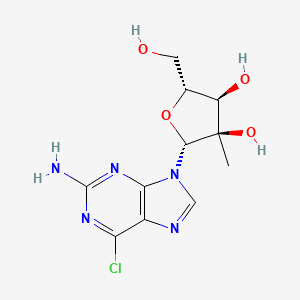 molecular formula C11H14ClN5O4 B3276368 (2R,3R,4R,5R)-2-(2-amino-6-chloro-9H-purin-9-yl)-5-(hydroxymethyl)-3-methyltetrahydrofuran-3,4-diol CAS No. 640725-74-2
