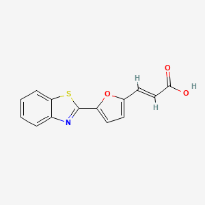 molecular formula C14H9NO3S B3276397 (2E)-3-[5-(1,3-benzothiazol-2-yl)-2-furyl]acrylic acid CAS No. 64154-13-8
