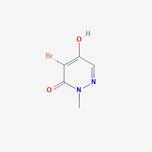 molecular formula C5H5BrN2O2 B3276402 4-Bromo-5-hydroxy-2-methyl-2H-pyridazin-3-one CAS No. 64178-59-2