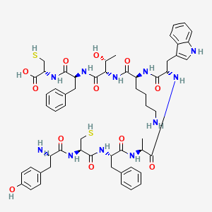 molecular formula C57H73N11O12S2 B3276743 H-Tyr-cys-phe-ala-trp-lys-thr-phe-cys-OH CAS No. 647016-22-6