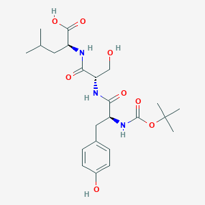 molecular formula C23H35N3O8 B3276929 L-Leucine, N-[(1,1-dimethylethoxy)carbonyl]-L-tyrosyl-L-seryl- CAS No. 650624-43-4