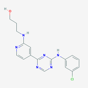 3-[[4-[4-[(3-chlorophenyl)amino]-1,3,5-triazin-2-yl]-2-pyridinyl]amino]-1-Propanol