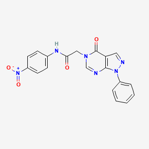 molecular formula C19H14N6O4 B3277240 N-(4-nitrophenyl)-2-{4-oxo-1-phenyl-1H,4H,5H-pyrazolo[3,4-d]pyrimidin-5-yl}acetamide CAS No. 656831-85-5