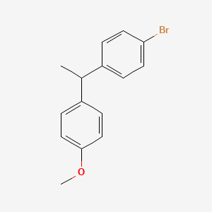 molecular formula C15H15BrO B3277258 1-Bromo-4-(1-(4-methoxyphenyl)ethyl)benzene CAS No. 65699-87-8