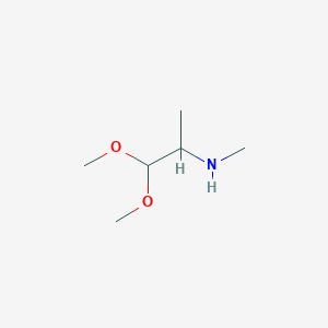 molecular formula C6H15NO2 B3277317 1,1-dimethoxy-N-methylpropan-2-amine CAS No. 65765-12-0