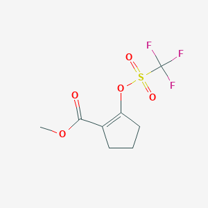 molecular formula C8H9F3O5S B3277365 methyl 2-(((trifluoromethyl)sulfonyl)oxy)cyclopent-1-enecarboxylate CAS No. 65832-21-5