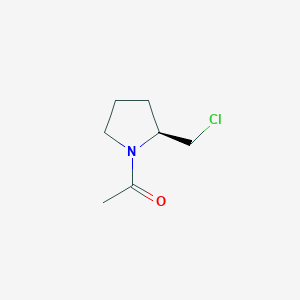 molecular formula C7H12ClNO B3277523 (S)-1-(2-(Chloromethyl)pyrrolidin-1-yl)ethanone CAS No. 66158-70-1