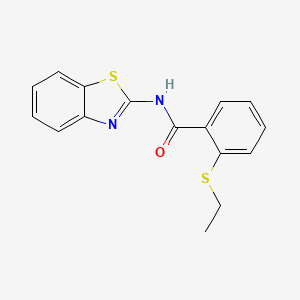 molecular formula C16H14N2OS2 B3277629 N-(1,3-BENZOTHIAZOL-2-YL)-2-(ETHYLSULFANYL)BENZAMIDE CAS No. 663186-02-5