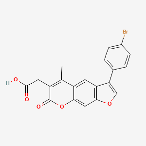 molecular formula C20H13BrO5 B3277727 [3-(4-bromophenyl)-5-methyl-7-oxo-7H-furo[3,2-g]chromen-6-yl]acetic acid CAS No. 664366-17-0