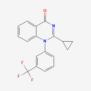 molecular formula C18H13F3N2O B3277752 2-Cyclopropyl-1-(3-(trifluoromethyl)phenyl)quinazolin-4(1H)-one CAS No. 66491-86-9