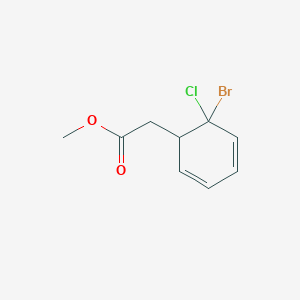 molecular formula C9H10BrClO2 B3277764 Methyl (6-bromo-6-chlorocyclohexa-2,4-dien-1-yl)acetate CAS No. 66504-71-0