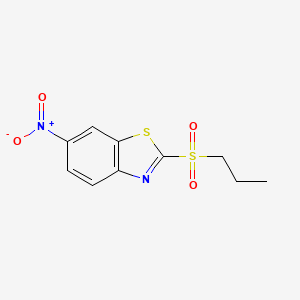 molecular formula C10H10N2O4S2 B3277911 6-Nitro-1,3-benzothiazol-2-yl propyl sulfone CAS No. 66777-86-4