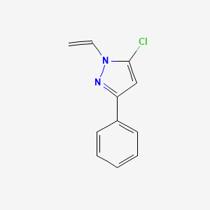 molecular formula C11H9ClN2 B3278005 5-Chloro-3-phenyl-1-vinyl-1H-pyrazole CAS No. 67000-41-3