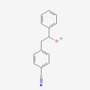 molecular formula C15H13NO B3278536 4-(2-Hydroxy-2-phenylethyl)benzonitrile CAS No. 67962-25-8