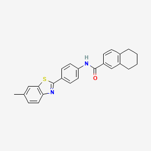 molecular formula C25H22N2OS B3278662 N-[4-(6-methyl-1,3-benzothiazol-2-yl)phenyl]-5,6,7,8-tetrahydronaphthalene-2-carboxamide CAS No. 681167-24-8