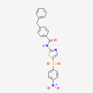 4-benzyl-N-[5-(4-nitrophenyl)sulfonyl-1,3-thiazol-2-yl]benzamide