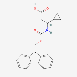 molecular formula C21H21NO4 B3278813 3-cyclopropyl-3-{[(9H-fluoren-9-ylmethoxy)carbonyl]amino}propanoic acid CAS No. 683217-51-8