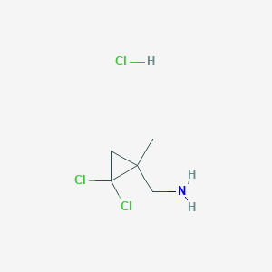 molecular formula C5H10Cl3N B3279055 (2,2-Dichloro-1-methylcyclopropyl)methanamine hydrochloride CAS No. 68618-77-9