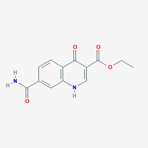 molecular formula C13H12N2O4 B3279086 Ethyl 7-carbamoyl-4-oxo-1,4-dihydroquinoline-3-carboxylate CAS No. 68708-58-7
