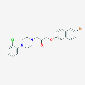 molecular formula C23H24BrClN2O2 B3279354 1-(6-Bromonaphthalen-2-yl)oxy-3-[4-(2-chlorophenyl)piperazin-1-yl]propan-2-ol CAS No. 691398-73-9