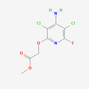 molecular formula C8H7Cl2FN2O3 B3279362 Methyl 2-(4-amino-3,5-dichloro-6-fluoropyridin-2-yl)oxyacetate CAS No. 69184-17-4
