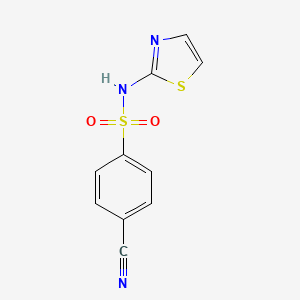 molecular formula C10H7N3O2S2 B3279372 4-cyano-N-thiazol-2-yl-benzenesulfonamide CAS No. 691894-79-8