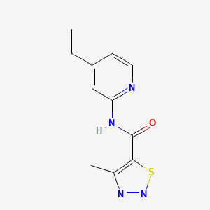 molecular formula C11H12N4OS B3279475 N-(4-Ethylpyridin-2-yl)-4-methyl-1,2,3-thiadiazole-5-carboxamide CAS No. 693219-71-5