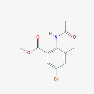 molecular formula C11H12BrNO3 B3279599 Methyl 2-acetamido-5-bromo-3-methylbenzoate CAS No. 695204-50-3