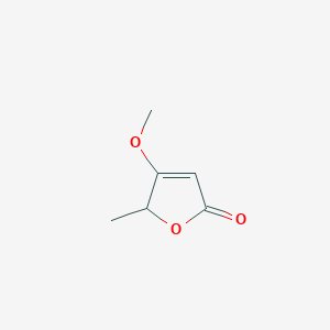 molecular formula C6H8O3 B3279618 (RS)-4-methoxy-5-methyl-5H-furan-2-one CAS No. 69556-71-4