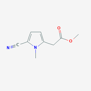 molecular formula C9H10N2O2 B3279925 Methyl 2-(5-cyano-1-methyl-1H-pyrrol-2-yl)acetate CAS No. 70319-67-4