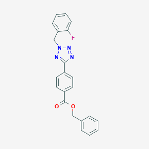 molecular formula C22H17FN4O2 B327996 BENZYL 4-[2-(2-FLUOROBENZYL)-2H-1,2,3,4-TETRAAZOL-5-YL]BENZOATE 