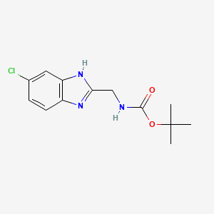 molecular formula C13H16ClN3O2 B3280294 tert-Butyl ((5-chloro-1H-benzo[d]imidazol-2-yl)methyl)carbamate CAS No. 712275-17-7